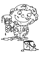 A coloring page of little monsters